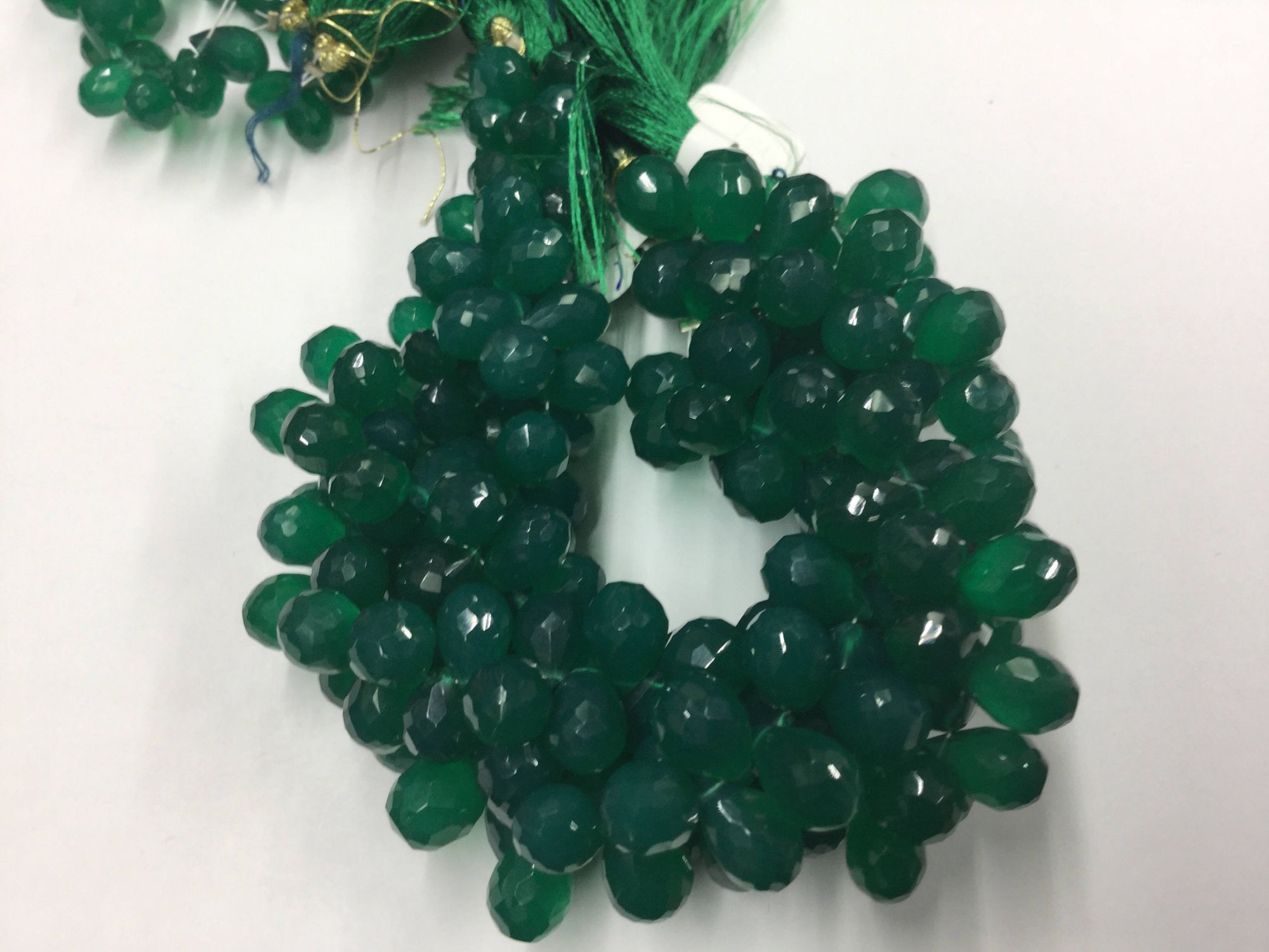 Green Onyx Drops Faceted