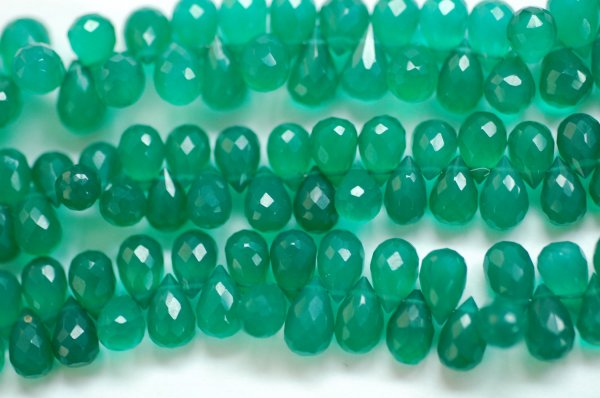 Green Onyx Drops faceted