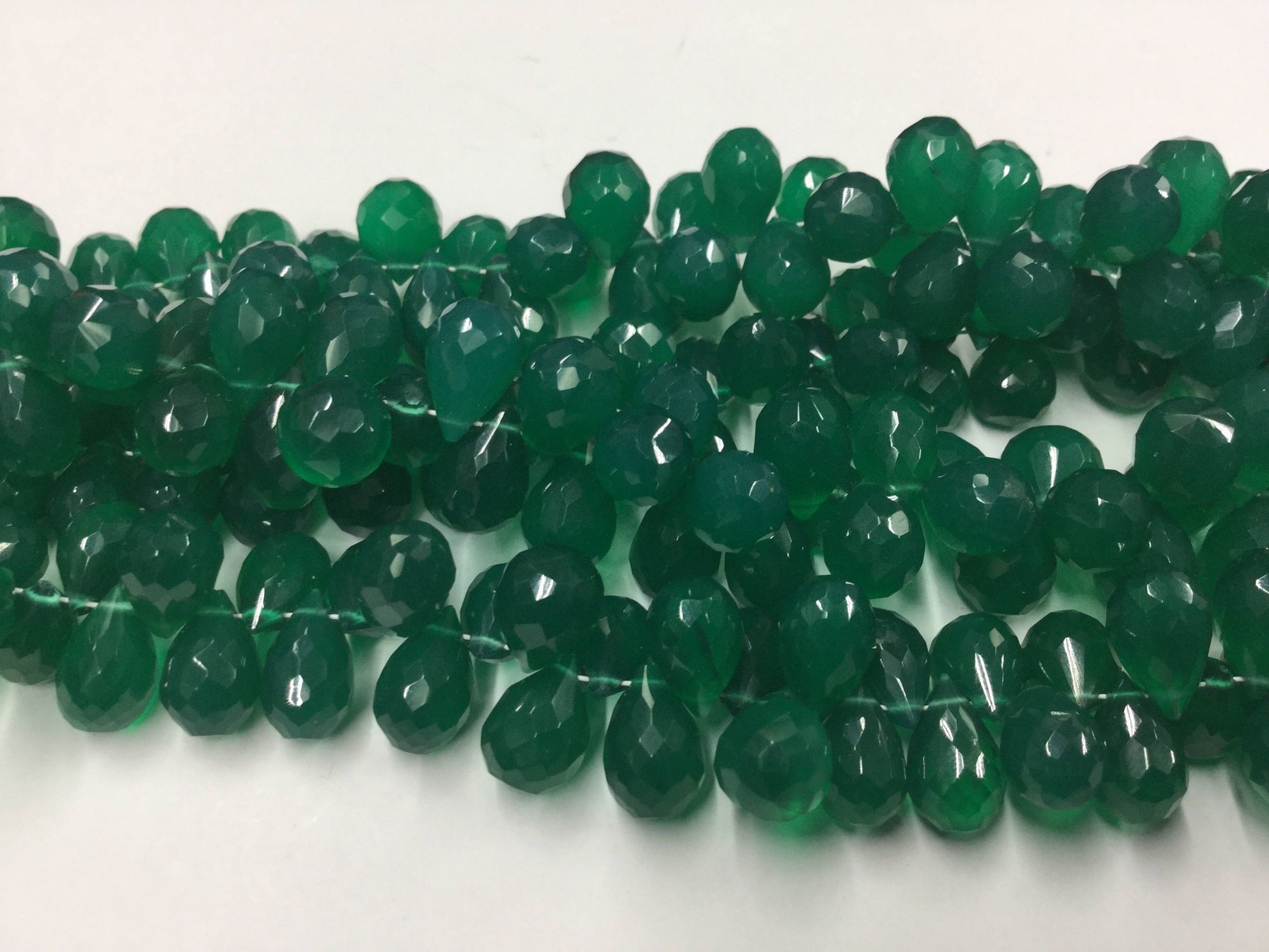Green Onyx Drops Faceted
