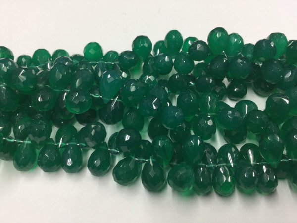 Green Onyx Drops Faceted