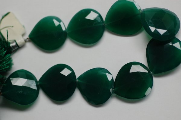 Green Onyx Heart Straight Drill