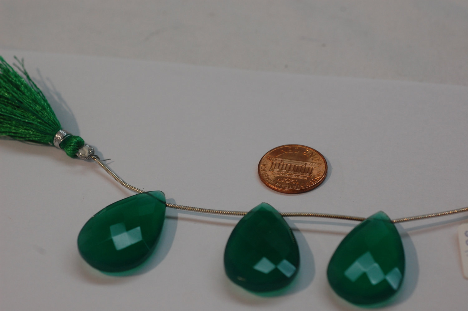 Green Onyx Pear Faceted