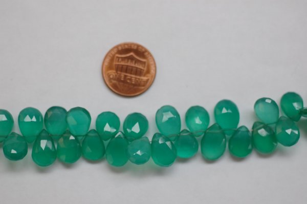 Green Onyx Pear Faceted