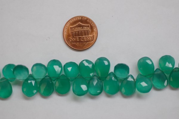 Green Onyx Pear Faceted