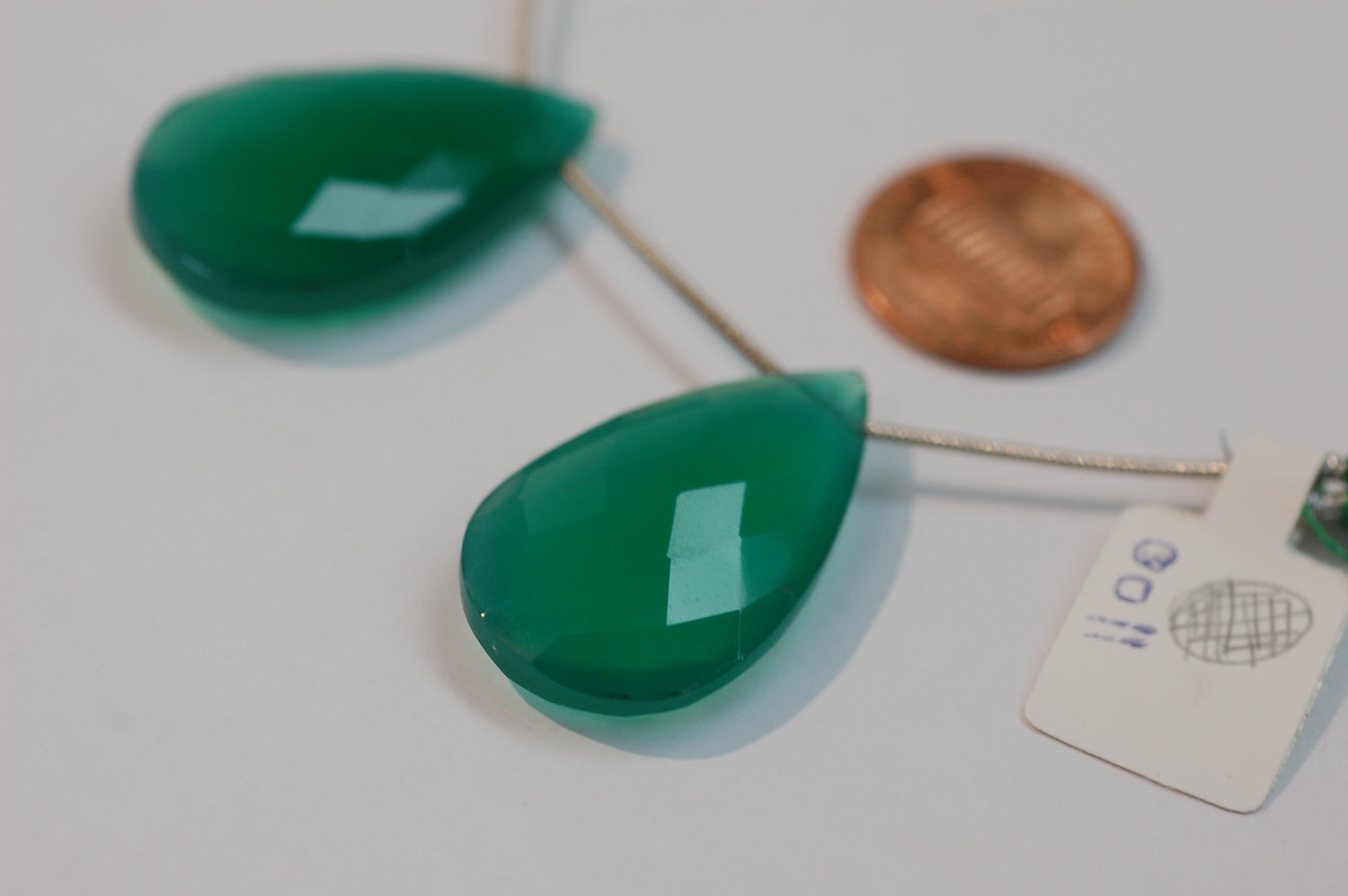 Green Onyx Pear Faceted