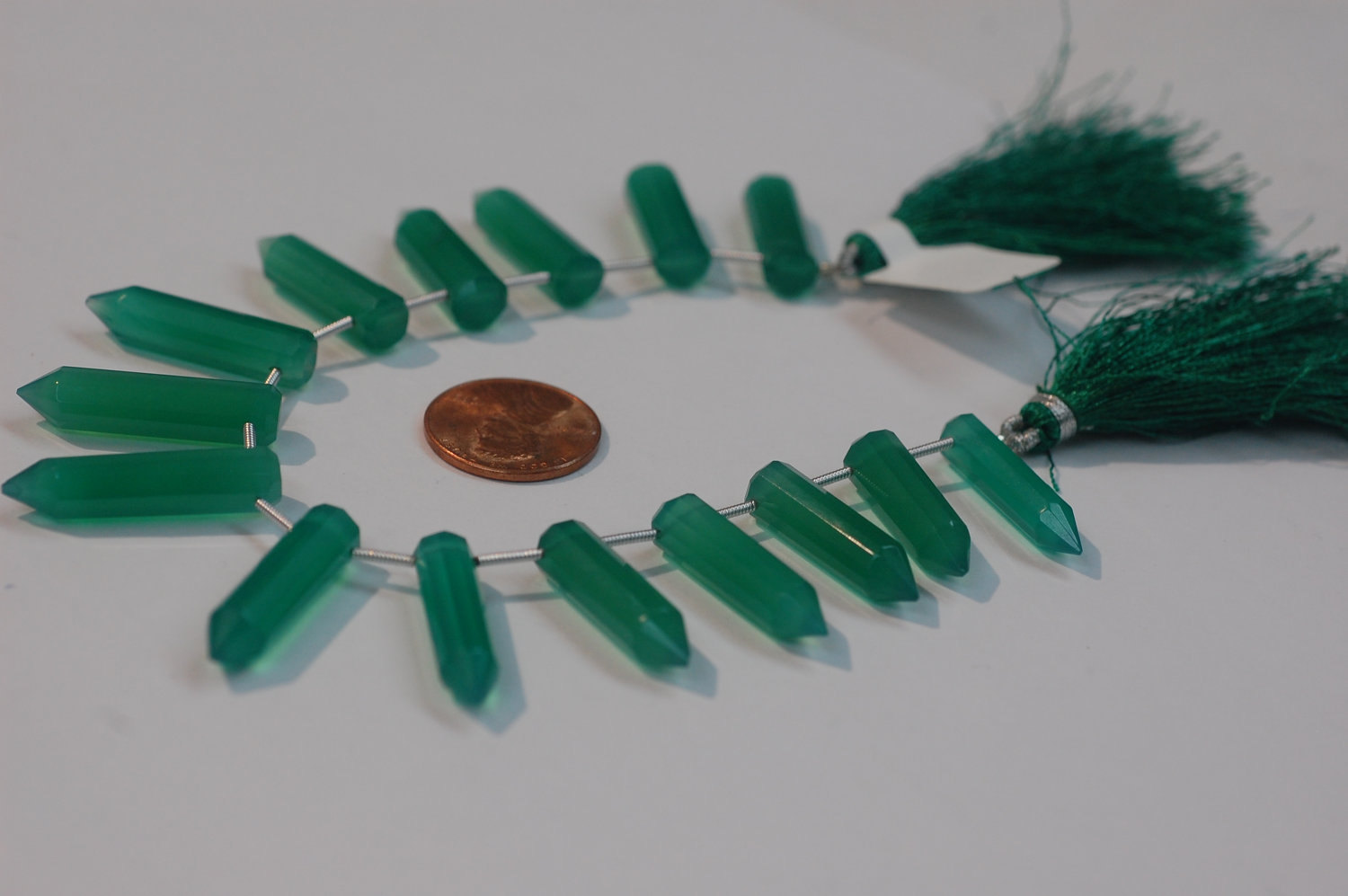 Green Onyx Pencil Cut Faceted