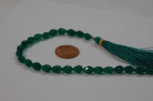 Green Onyx Straight Drill Drops Faceted