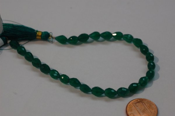 Green Onyx Straight Drill Drops Faceted