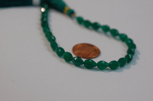 Green Onyx Straight Drill Drops Faceted