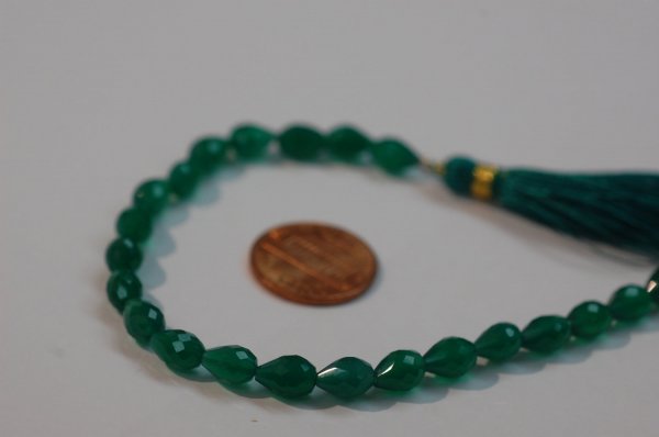 Green Onyx Straight Drill Drops Faceted