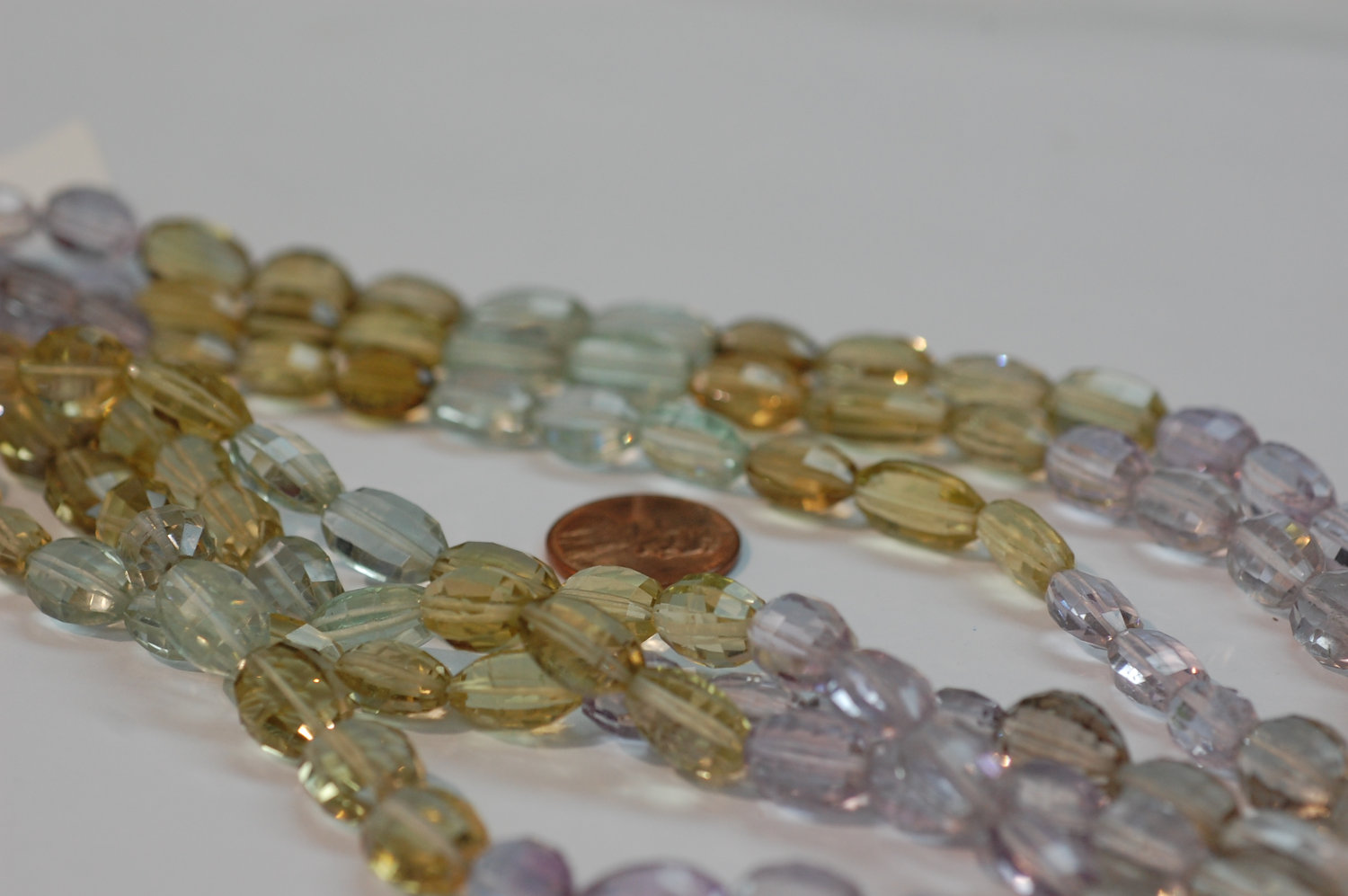 Green, Pink Amethyst, Beer whiskey Quartz - Rounded Oval step cut