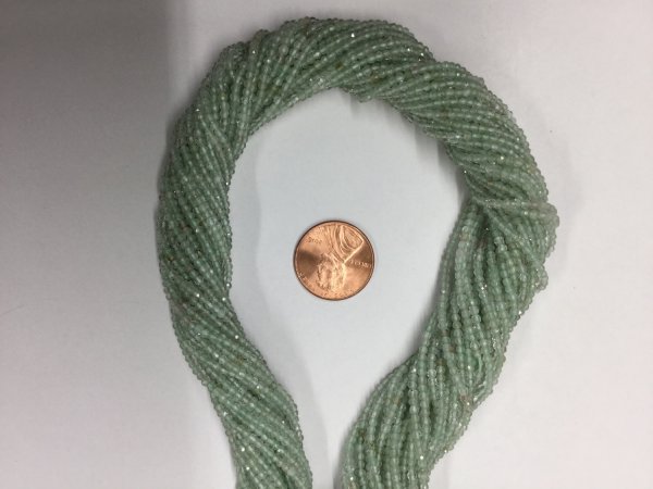 Green Quartz Rondelles Faceted