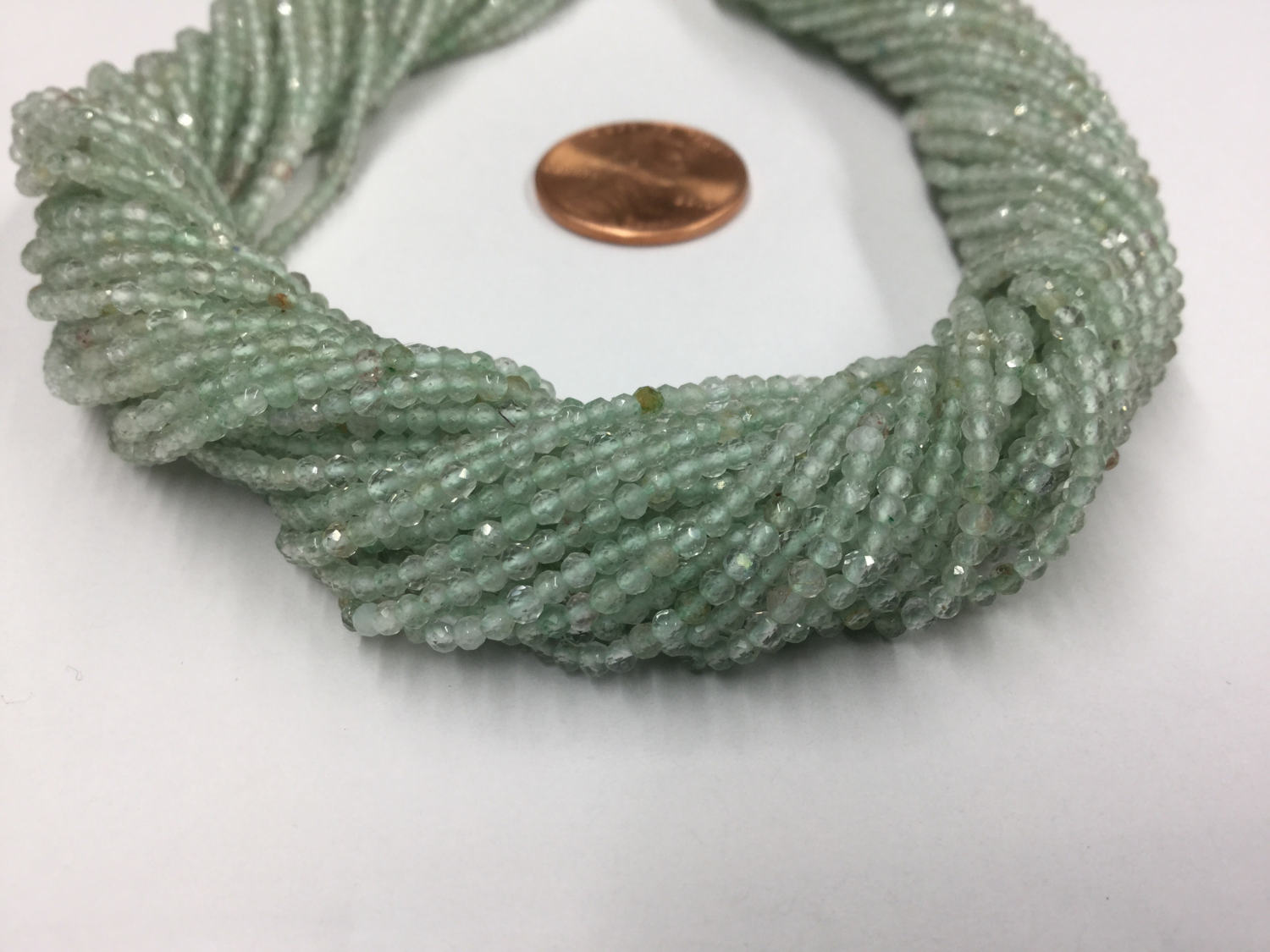 Green Quartz Rondelles Faceted