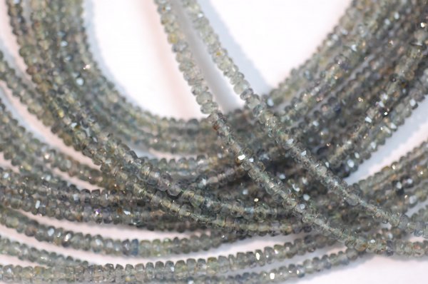Green Sapphire Rondelle Faceted (DARK)