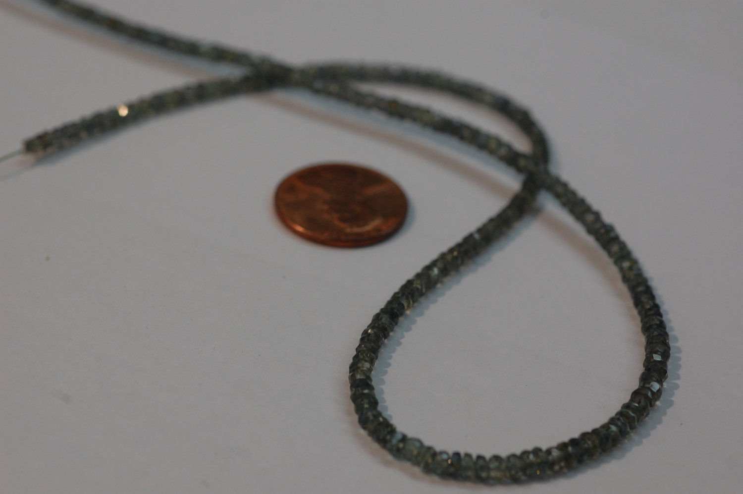 Green Sapphire Rondelle Faceted (LIGHTER)