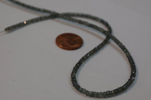 Green Sapphire Rondelle Faceted (LIGHTER)