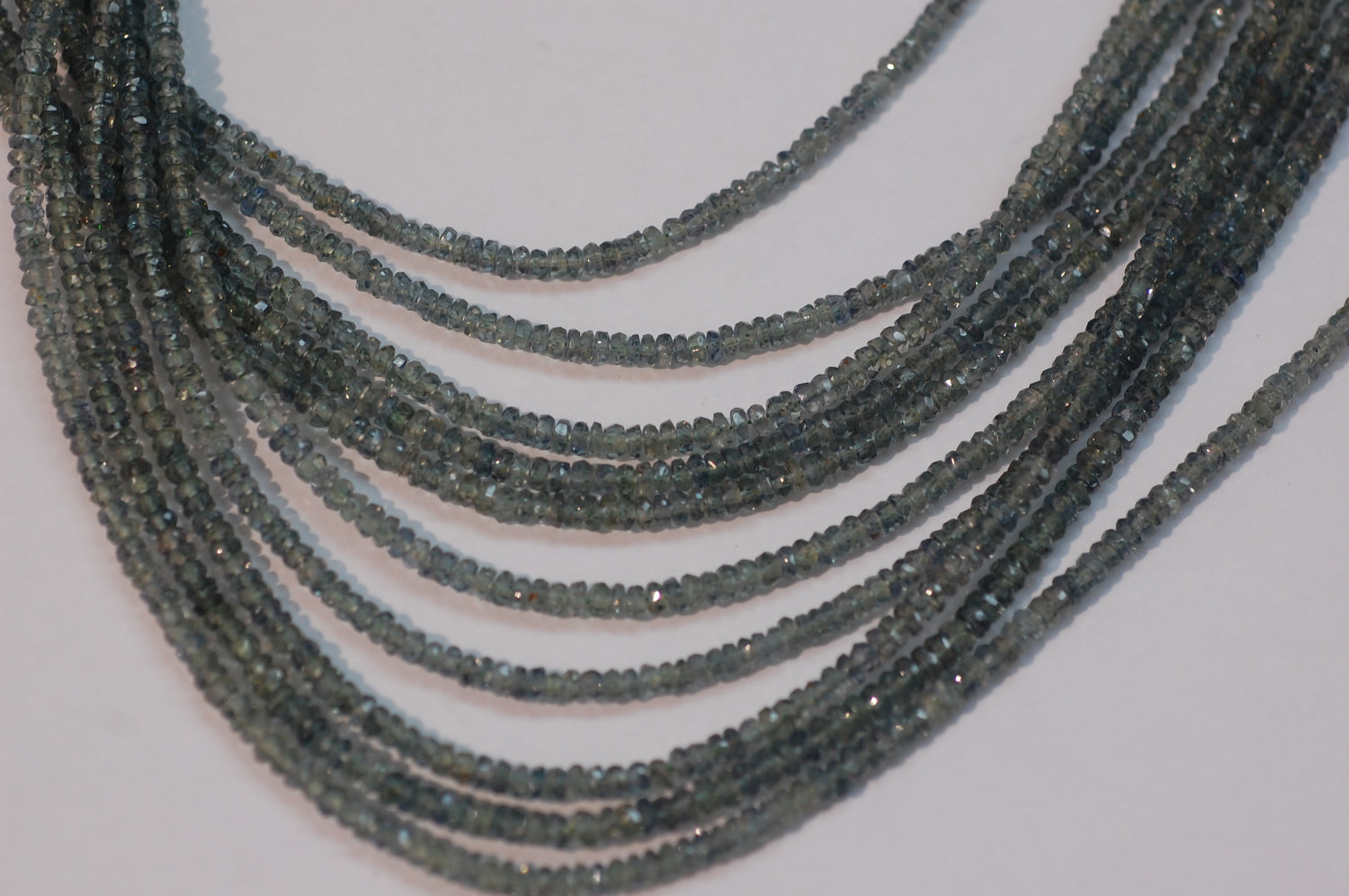 Green Sapphire Rondelle Faceted (LIGHTER)