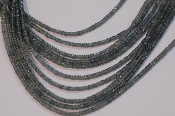 Green Sapphire Rondelle Faceted (LIGHTER)