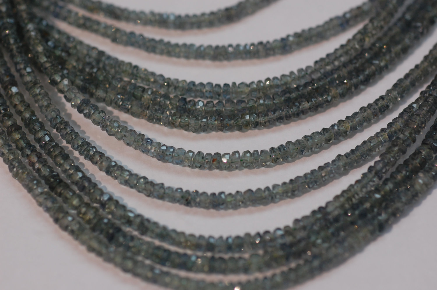 Green Sapphire Rondelle Faceted (LIGHTER)