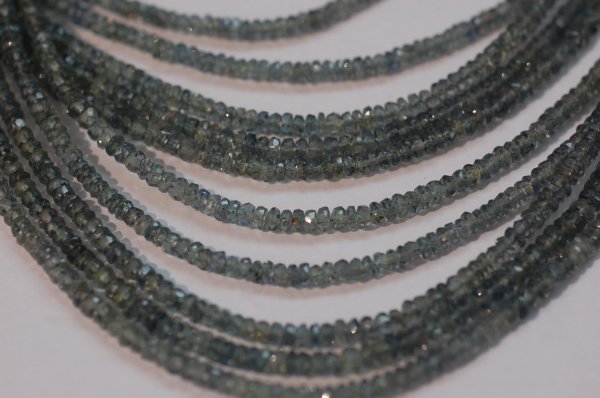 Green Sapphire Rondelle Faceted (LIGHTER)