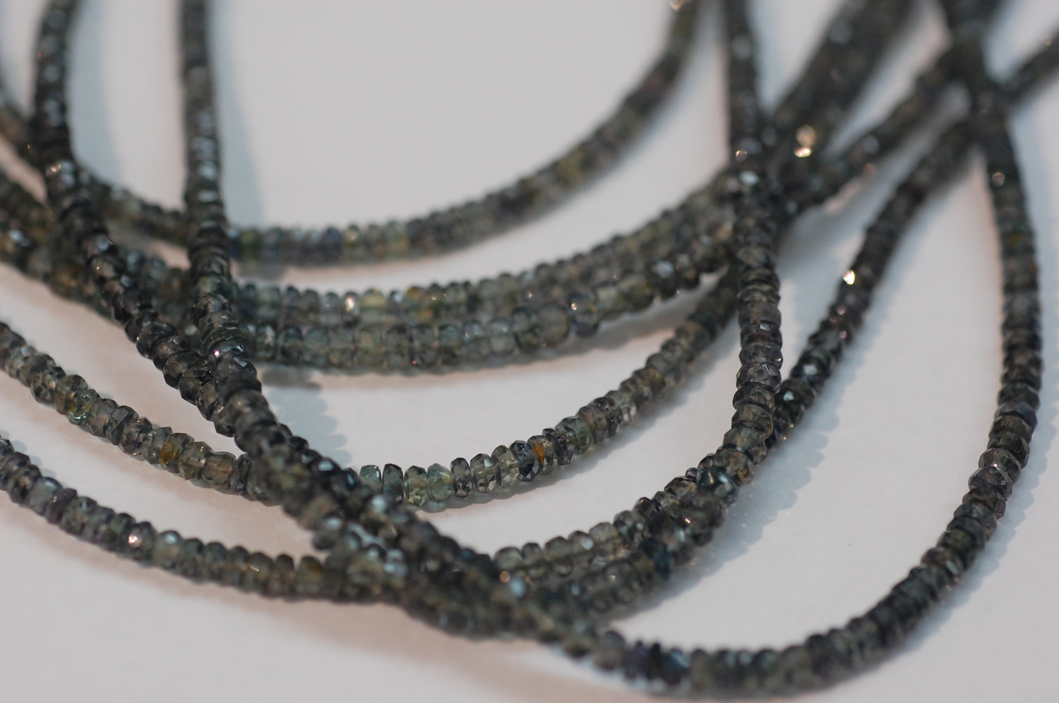 Green Sapphire Rondelle Faceted (LIGHTER)