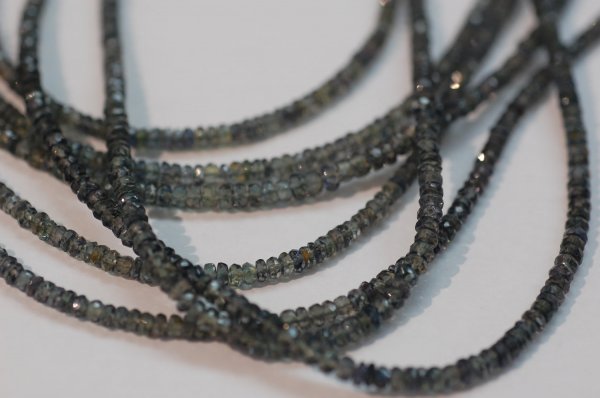 Green Sapphire Rondelle Faceted (LIGHTER)