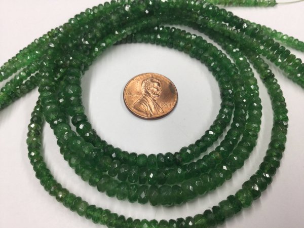 Green Sapphire Rondelles Faceted