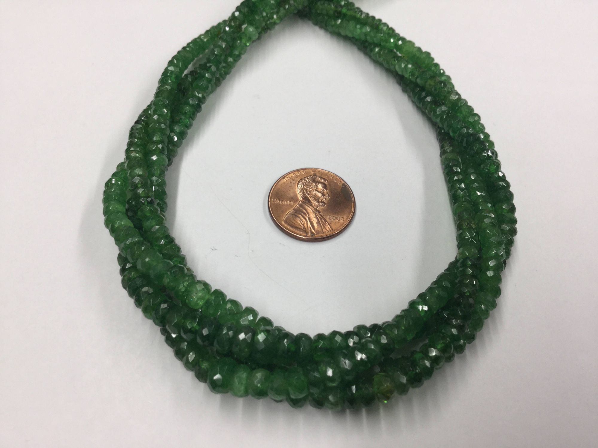 Green Sapphire Rondelles Faceted