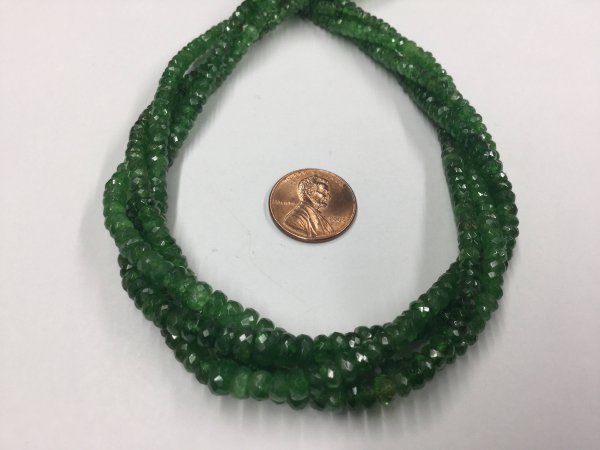 Green Sapphire Rondelles Faceted