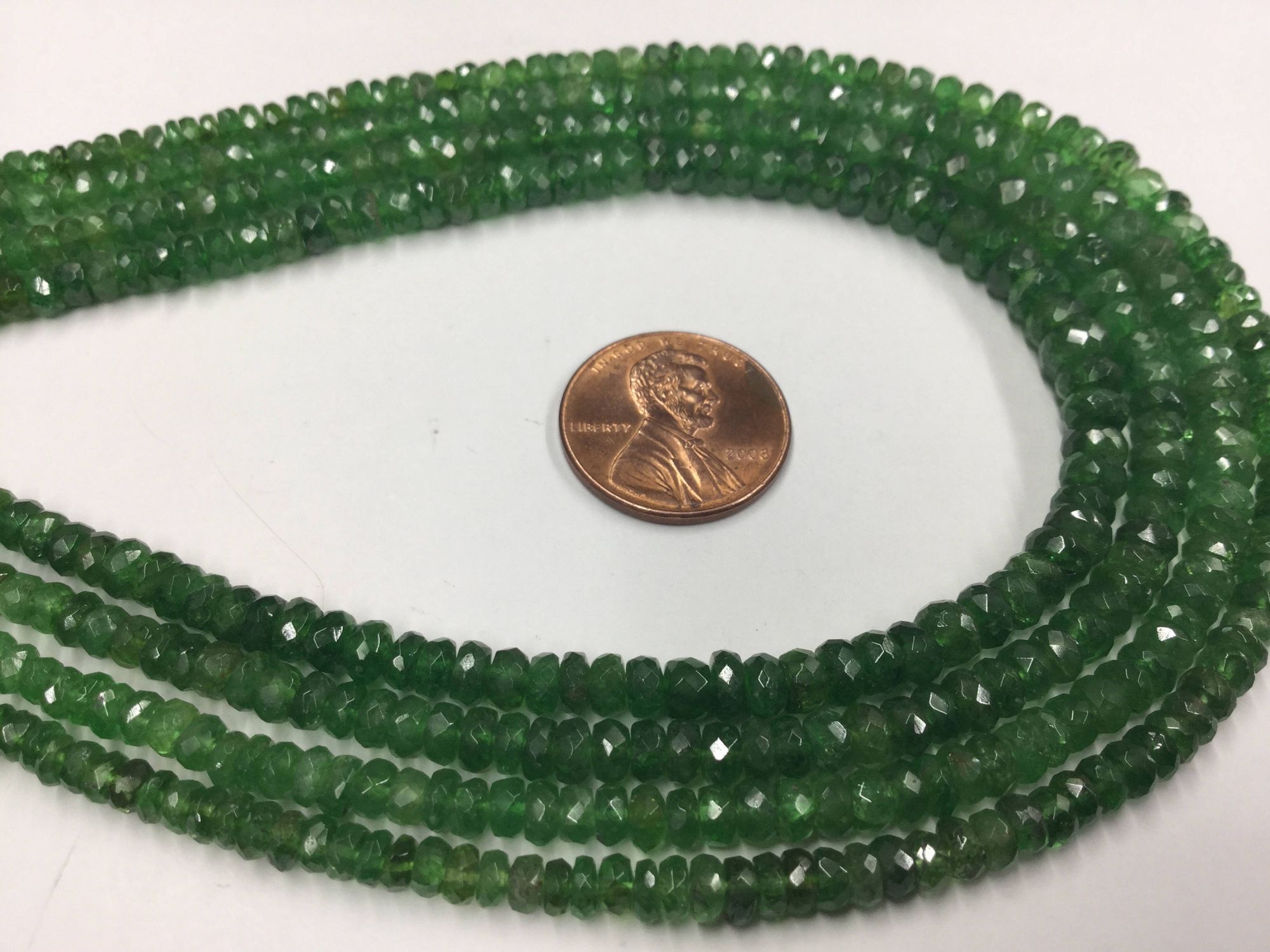 Green Sapphire Rondelles Faceted