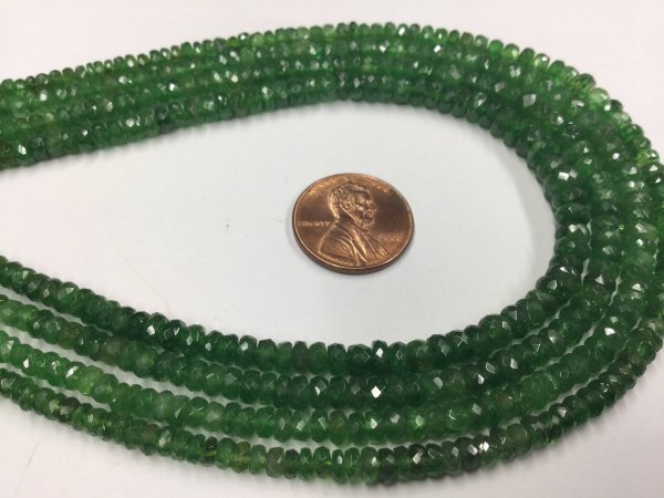 Green Sapphire Rondelles Faceted