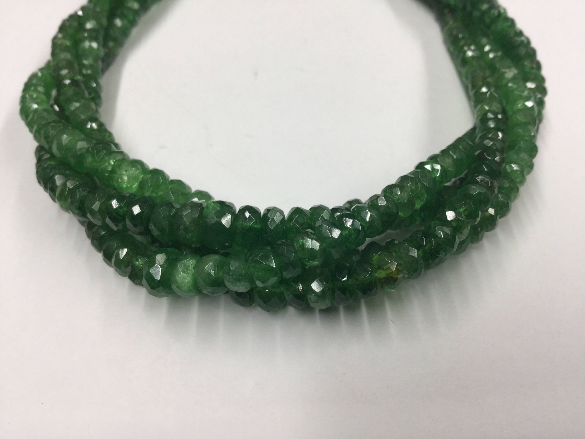 Green Sapphire Rondelles Faceted