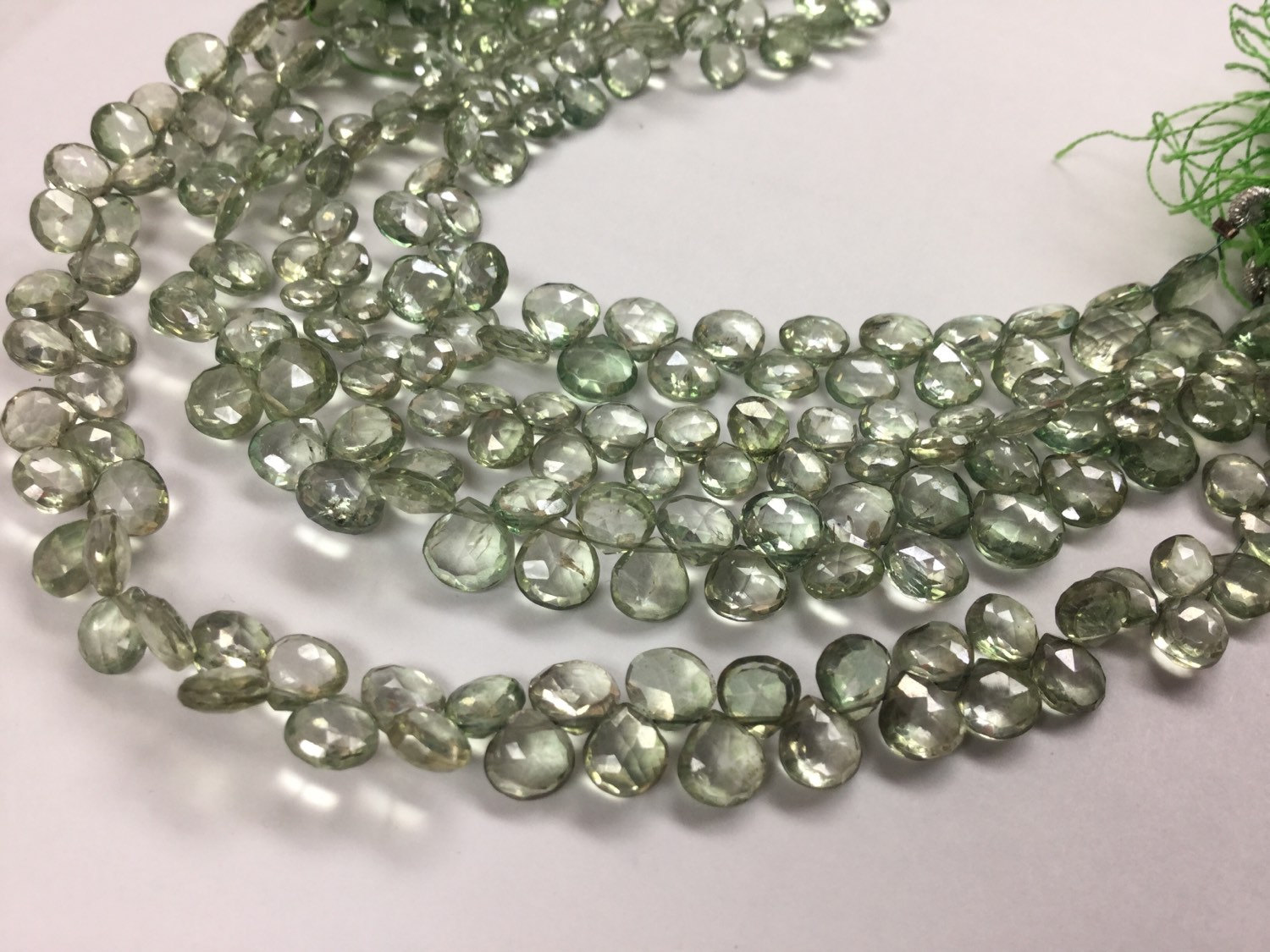 Green Topaz Hearts Faceted
