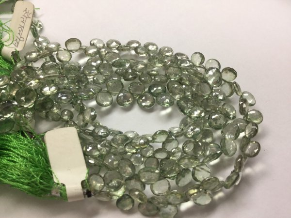 Green Topaz Hearts Faceted