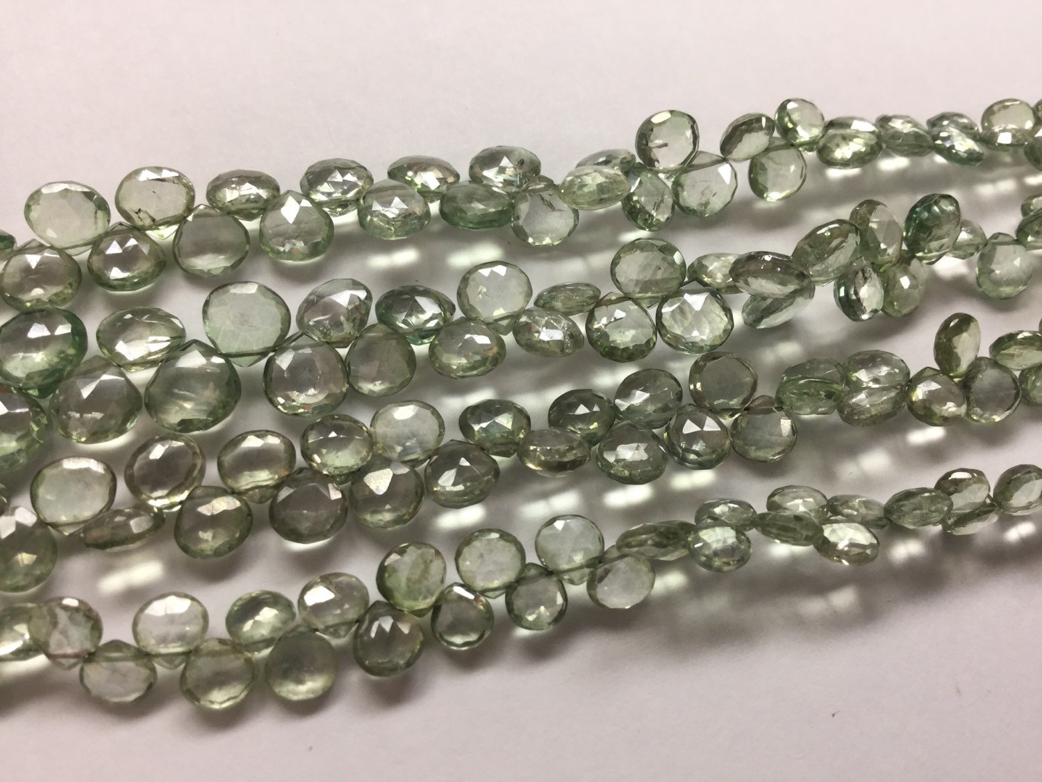 Green Topaz Hearts Faceted