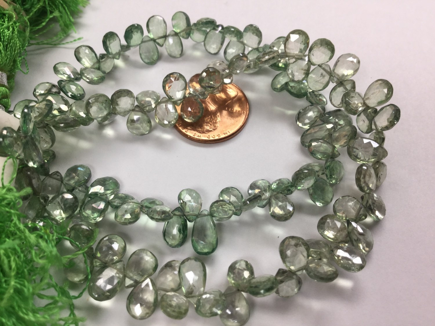Green Topaz Pears Faceted