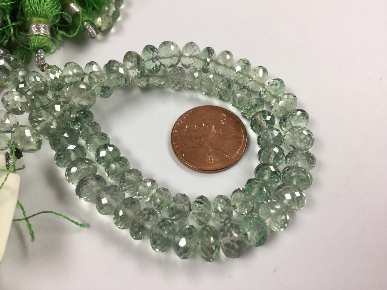 Green Topaz Rondelles Faceted