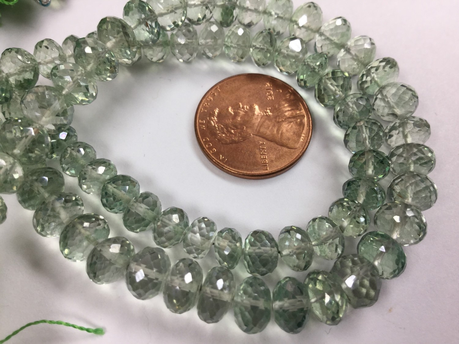 Green Topaz Rondelles Faceted
