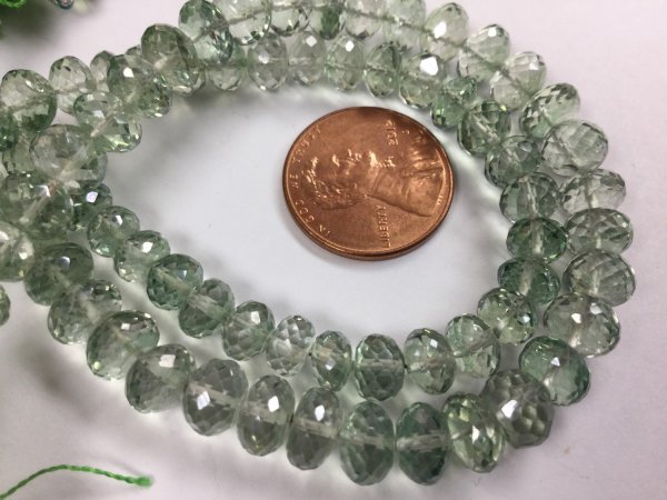 Green Topaz Rondelles Faceted