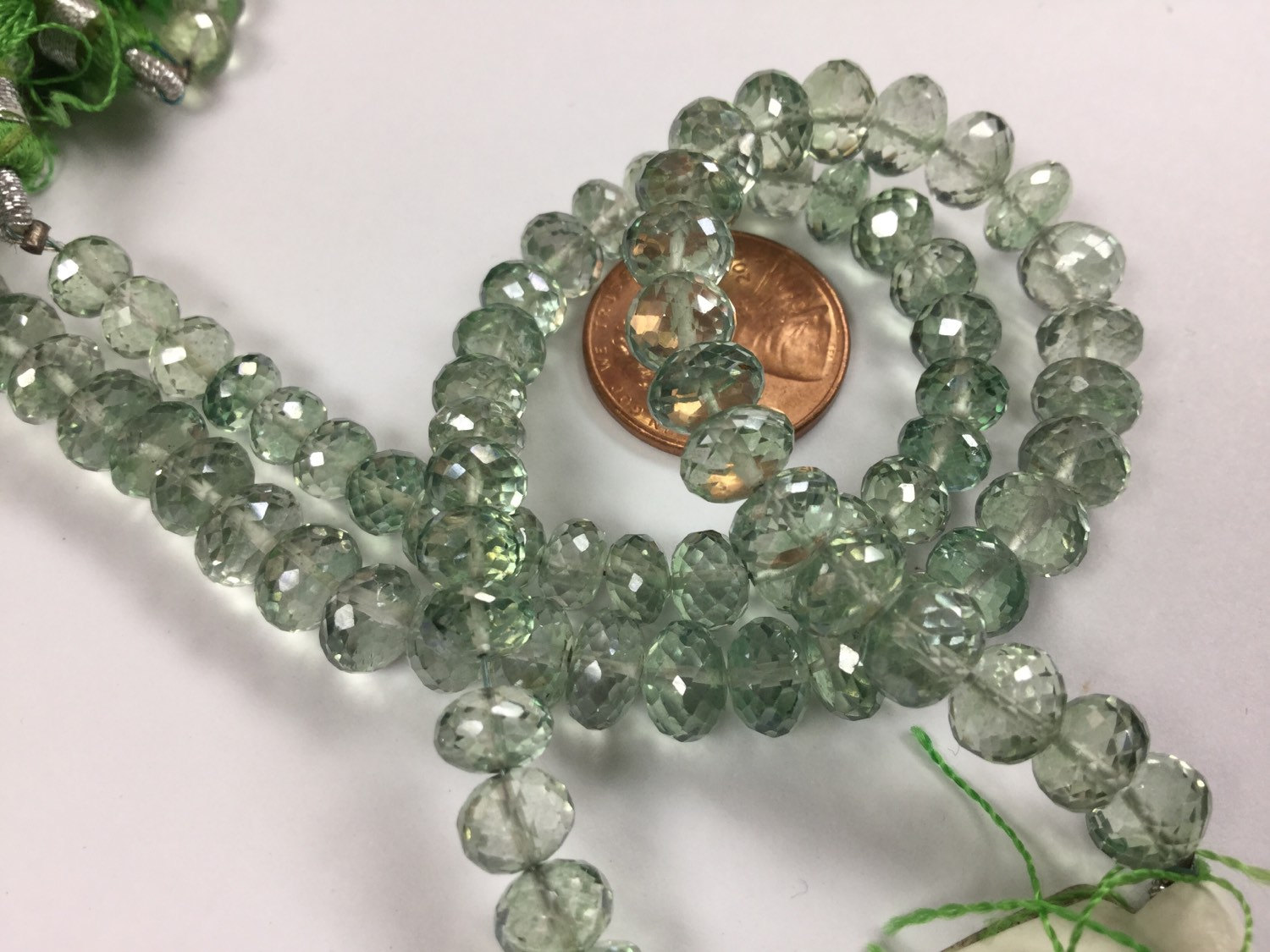 Green Topaz Rondelles Faceted