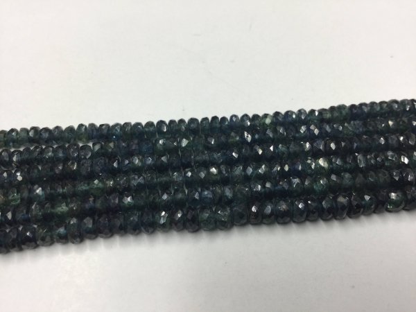 Greenish Blue Sapphire Rondelles Faceted