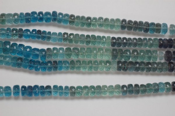 Greenish Shaded Fluorite Rondelle Faceted