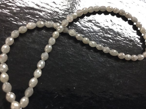 Grey Diamond Ovals Faceted