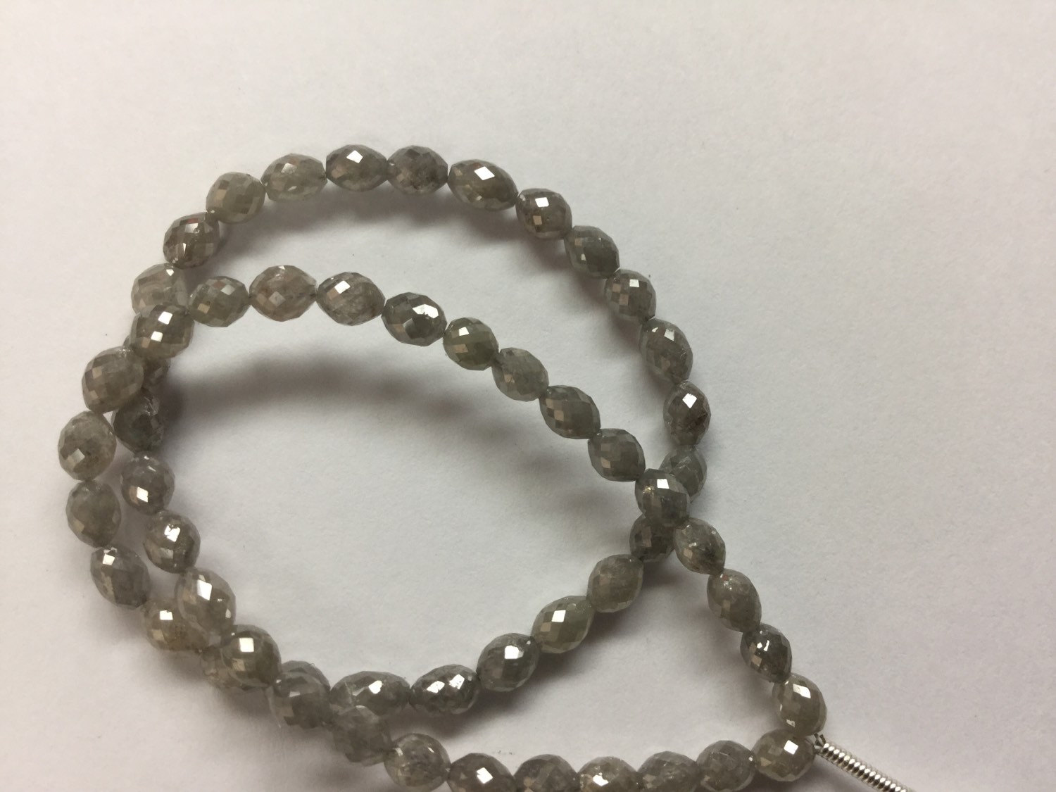 Grey Diamond Ovals Faceted