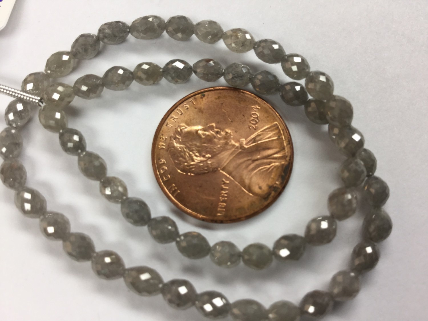 Grey Diamond Ovals Faceted