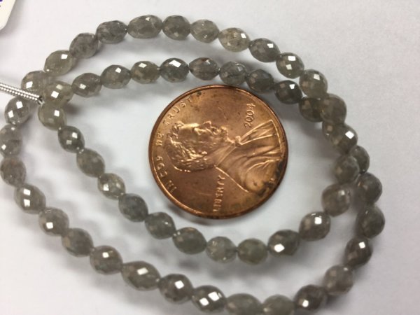 Grey Diamond Ovals Faceted