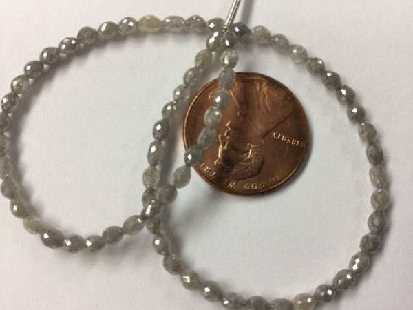 Grey Diamond Ovals Faceted