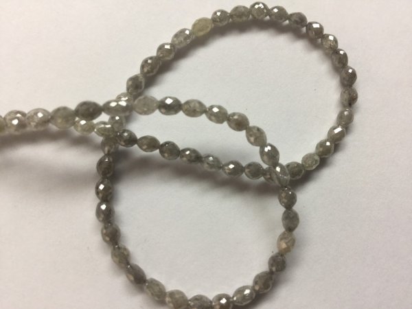 Grey Diamond Ovals Faceted