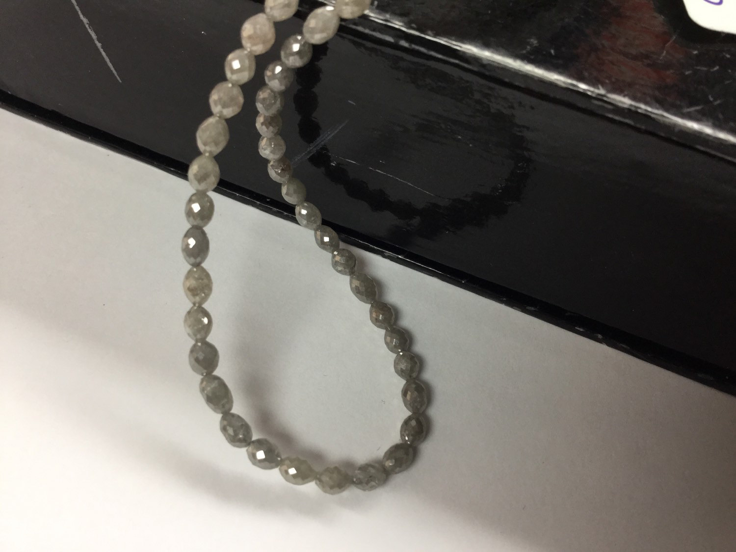 Grey Diamond Ovals Faceted