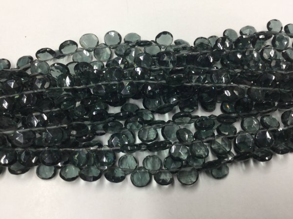 Grey Hydro Quartz Hearts Faceted